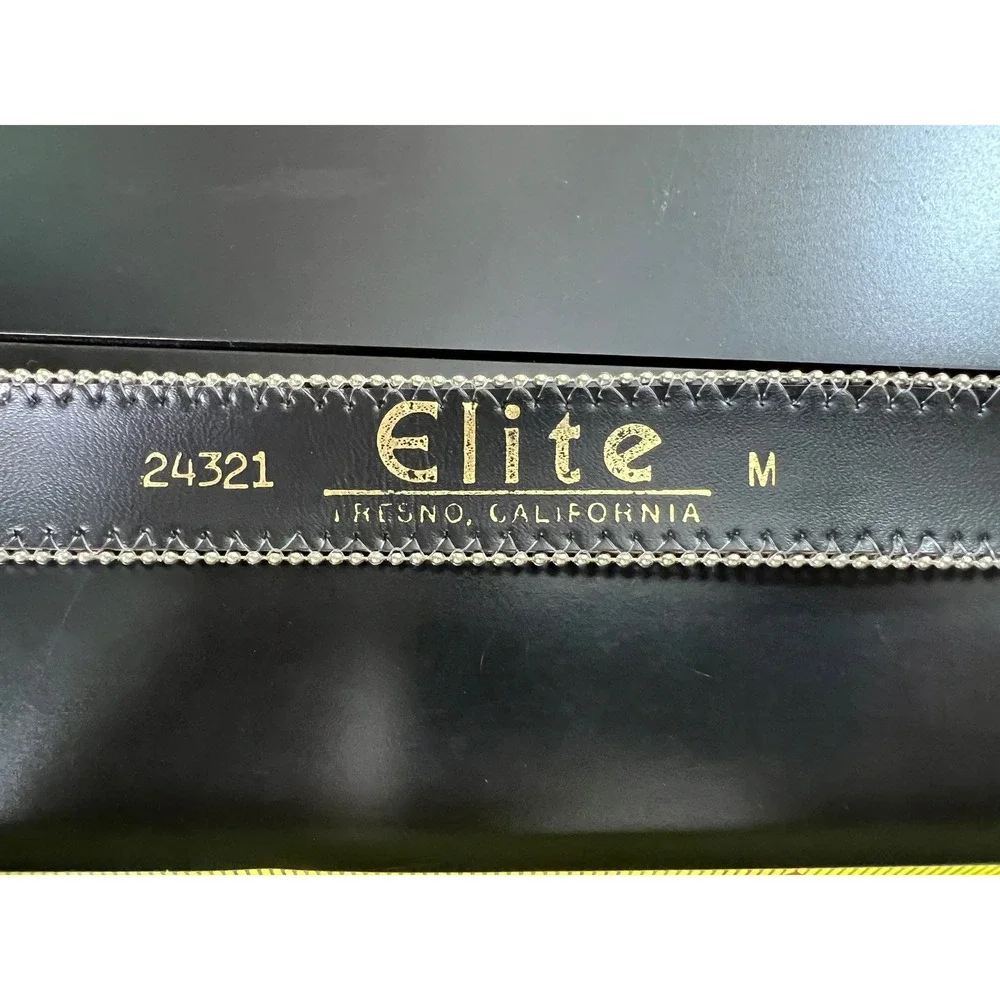 Elite Fresno California‎ Vintage 1997 Western Striped Woven Belt Silver Buckle M